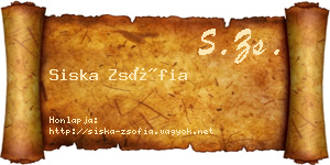 Siska Zsófia névjegykártya