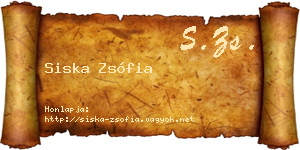 Siska Zsófia névjegykártya