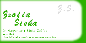 zsofia siska business card